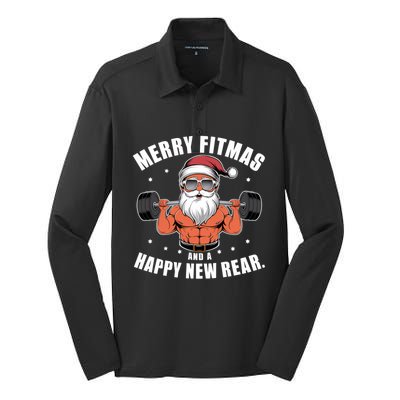 Merry Fitness Happy New Rear Workout Christmas Fitness Gym Silk Touch Performance Long Sleeve Polo