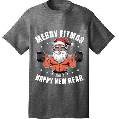 Merry Fitness Happy New Rear Workout Christmas Fitness Gym T-Shirt