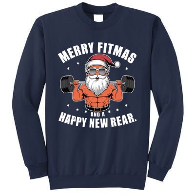 Merry Fitness Happy New Rear Workout Christmas Fitness Gym Sweatshirt