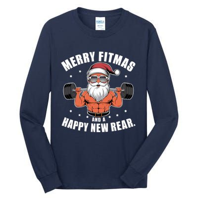 Merry Fitness Happy New Rear Workout Christmas Fitness Gym Tall Long Sleeve T-Shirt