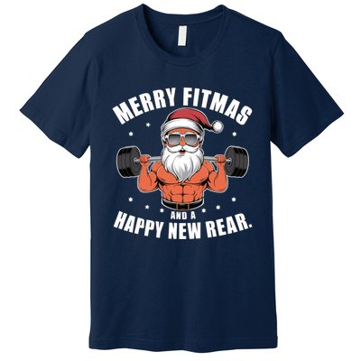 Merry Fitness Happy New Rear Workout Christmas Fitness Gym Premium T-Shirt