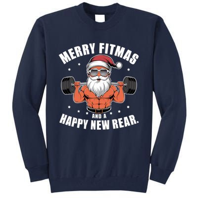 Merry Fitness Happy New Rear Workout Christmas Fitness Gym Tall Sweatshirt