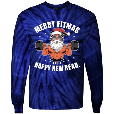 Merry Fitness Happy New Rear Workout Christmas Fitness Gym Tie-Dye Long Sleeve Shirt