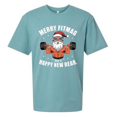 Merry Fitness Happy New Rear Workout Christmas Fitness Gym Sueded Cloud Jersey T-Shirt