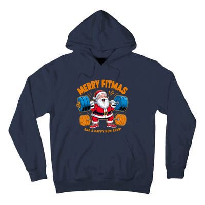 Merry Fitness Happy New Rear Workout Christmas Fitness Gym Tall Hoodie