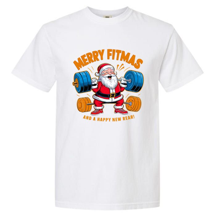 Merry Fitness Happy New Rear Workout Christmas Fitness Gym Garment-Dyed Heavyweight T-Shirt