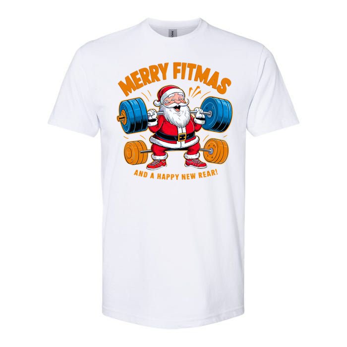 Merry Fitness Happy New Rear Workout Christmas Fitness Gym Softstyle CVC T-Shirt