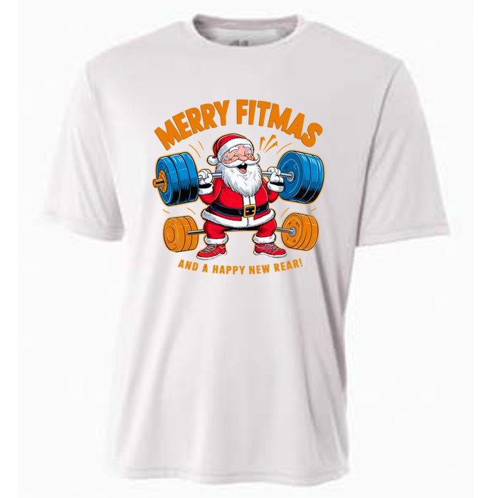 Merry Fitness Happy New Rear Workout Christmas Fitness Gym Cooling Performance Crew T-Shirt