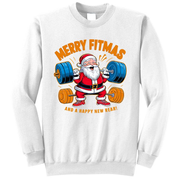 Merry Fitness Happy New Rear Workout Christmas Fitness Gym Sweatshirt