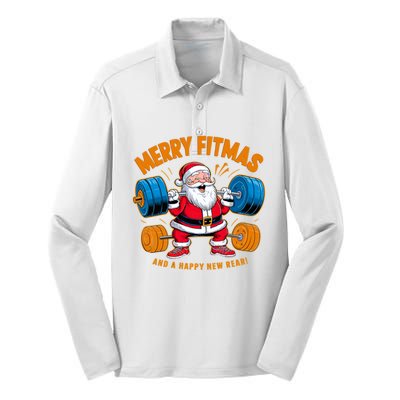 Merry Fitness Happy New Rear Workout Christmas Fitness Gym Silk Touch Performance Long Sleeve Polo