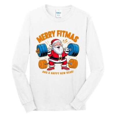 Merry Fitness Happy New Rear Workout Christmas Fitness Gym Tall Long Sleeve T-Shirt