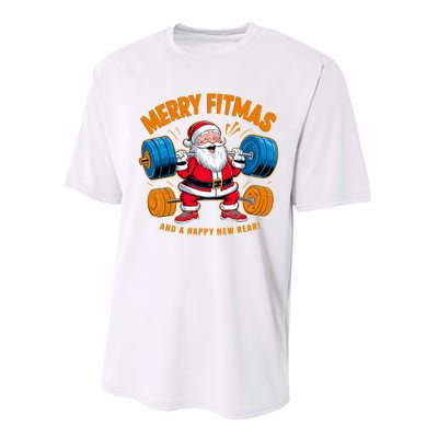 Merry Fitness Happy New Rear Workout Christmas Fitness Gym Performance Sprint T-Shirt