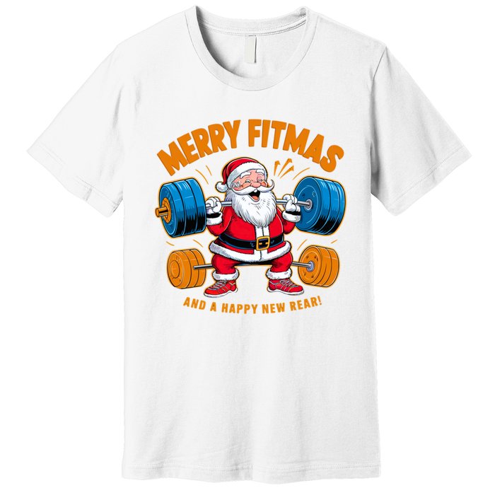 Merry Fitness Happy New Rear Workout Christmas Fitness Gym Premium T-Shirt