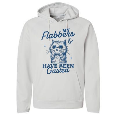 My Flabbers Have Been Gasted Distressed Retro Funny Cat Performance Fleece Hoodie