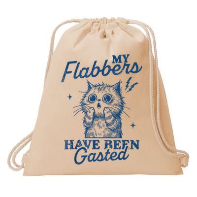 My Flabbers Have Been Gasted Distressed Retro Funny Cat Drawstring Bag