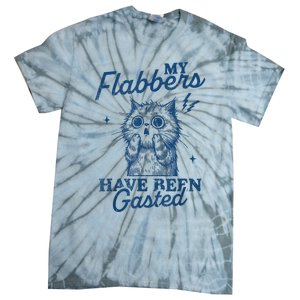 My Flabbers Have Been Gasted Distressed Retro Funny Cat Tie-Dye T-Shirt