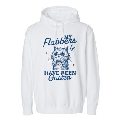 My Flabbers Have Been Gasted Distressed Retro Funny Cat Garment-Dyed Fleece Hoodie