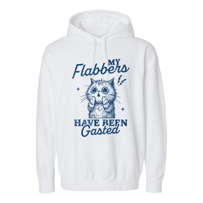 My Flabbers Have Been Gasted Distressed Retro Funny Cat Garment-Dyed Fleece Hoodie