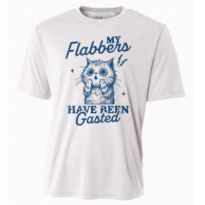 My Flabbers Have Been Gasted Distressed Retro Funny Cat Cooling Performance Crew T-Shirt