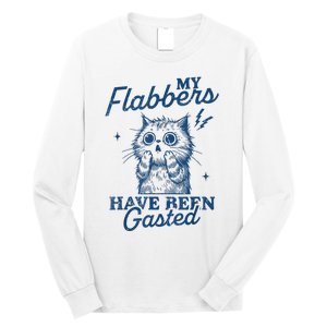 My Flabbers Have Been Gasted Distressed Retro Funny Cat Long Sleeve Shirt