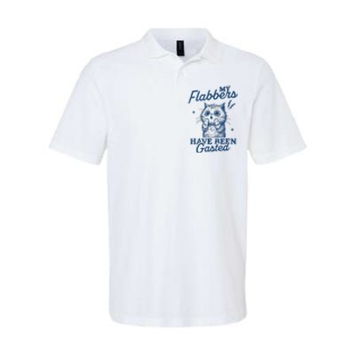 My Flabbers Have Been Gasted Distressed Retro Funny Cat Softstyle Adult Sport Polo