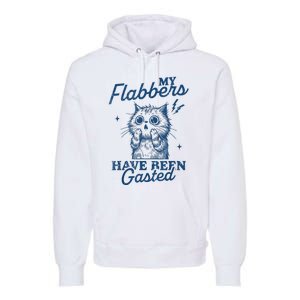 My Flabbers Have Been Gasted Distressed Retro Funny Cat Premium Hoodie