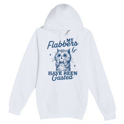 My Flabbers Have Been Gasted Distressed Retro Funny Cat Premium Pullover Hoodie