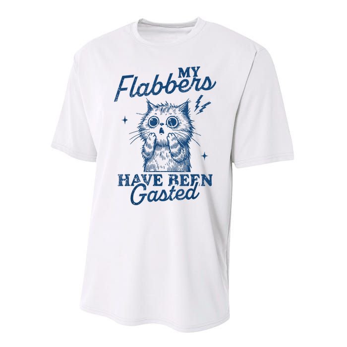 My Flabbers Have Been Gasted Distressed Retro Funny Cat Performance Sprint T-Shirt