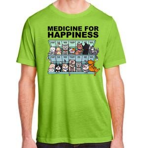 Medicine For Happiness Cat Lover Funny Adult ChromaSoft Performance T-Shirt