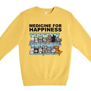 Medicine For Happiness Cat Lover Funny Premium Crewneck Sweatshirt