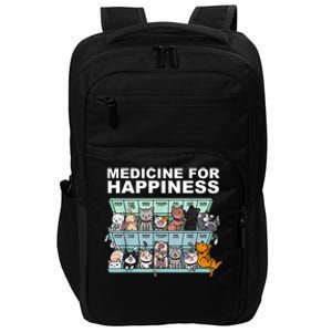 Medicine For Happiness Cat Lover Funny Impact Tech Backpack