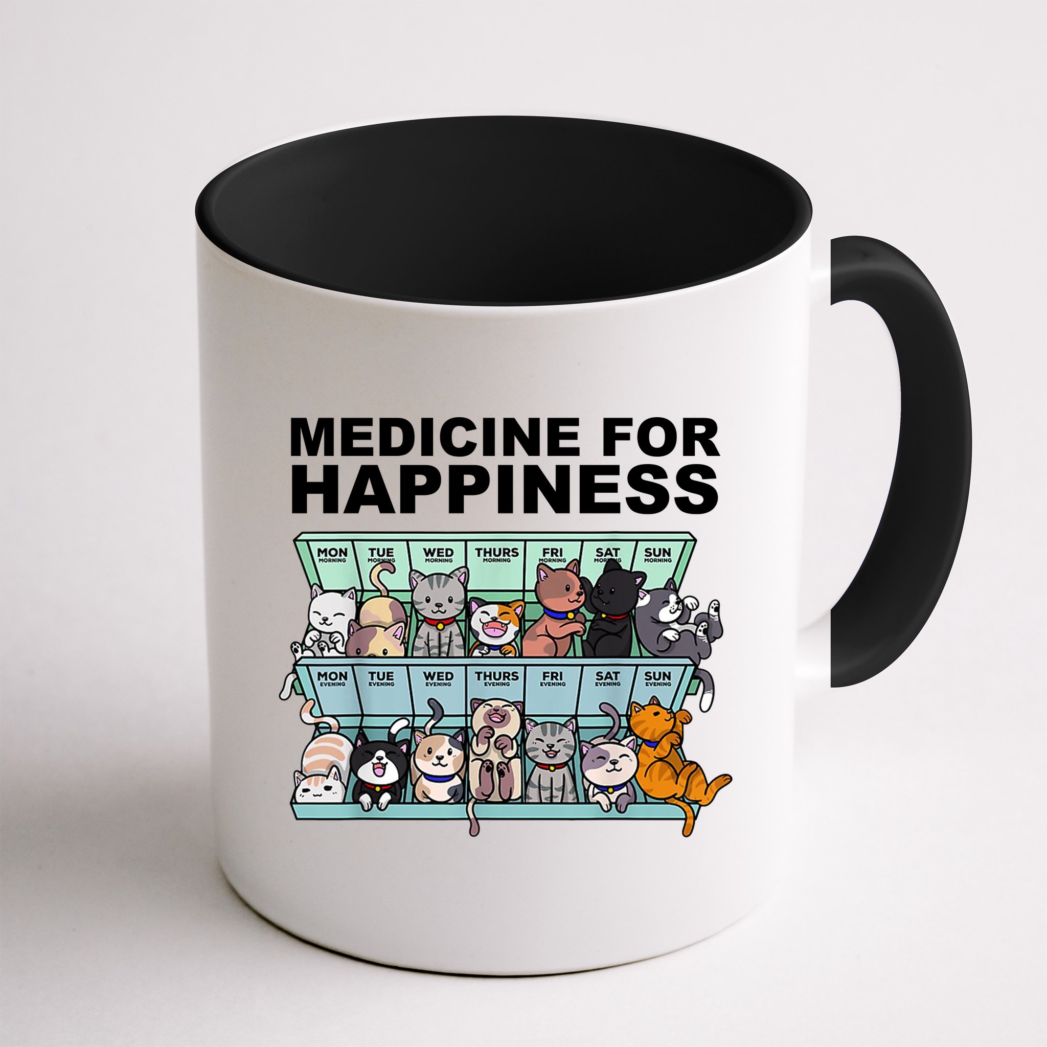 Medicine For Happiness Cat Lover Funny Mug