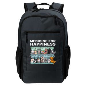 Medicine For Happiness Cat Lover Funny Daily Commute Backpack