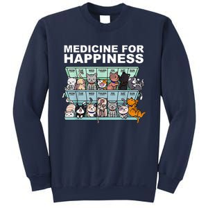 Medicine For Happiness Cat Lover Funny Sweatshirt