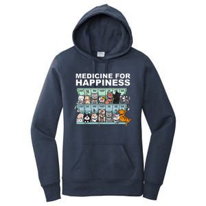 Medicine For Happiness Cat Lover Funny Women's Pullover Hoodie