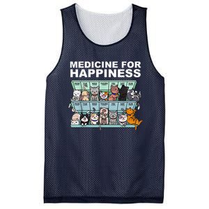 Medicine For Happiness Cat Lover Funny Mesh Reversible Basketball Jersey Tank