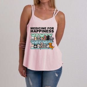 Medicine For Happiness Cat Lover Funny Women's Strappy Tank