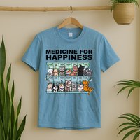 Medicine For Happiness Cat Lover Funny T-Shirt
