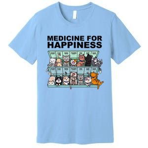 Medicine For Happiness Cat Lover Funny Premium T-Shirt