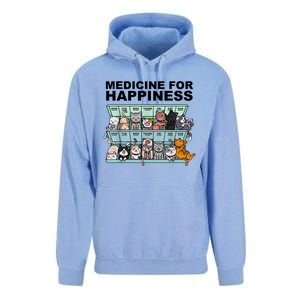 Medicine For Happiness Cat Lover Funny Unisex Surf Hoodie