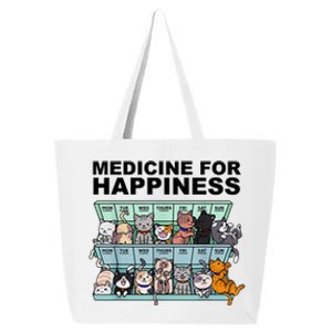 Medicine For Happiness Cat Lover Funny 25L Jumbo Tote