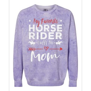 My Favorite Horse Rider Calls Me Mom Horseback Riding Mom Colorblast Crewneck Sweatshirt