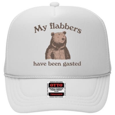 My Flabbers Have Been Gasted Funny Graphic Bear Art Cute High Crown Mesh Back Trucker Hat