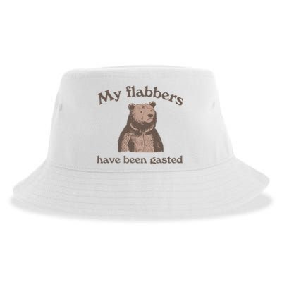 My Flabbers Have Been Gasted Funny Graphic Bear Art Cute Sustainable Bucket Hat