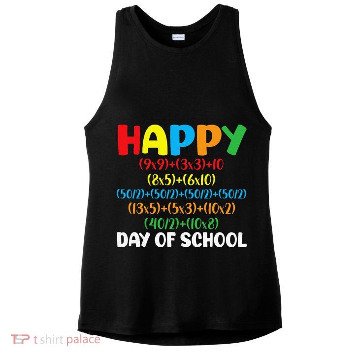 Math Formula Happy 100th Day Of School Math Teacher Ladies PosiCharge Tri-Blend Wicking Tank