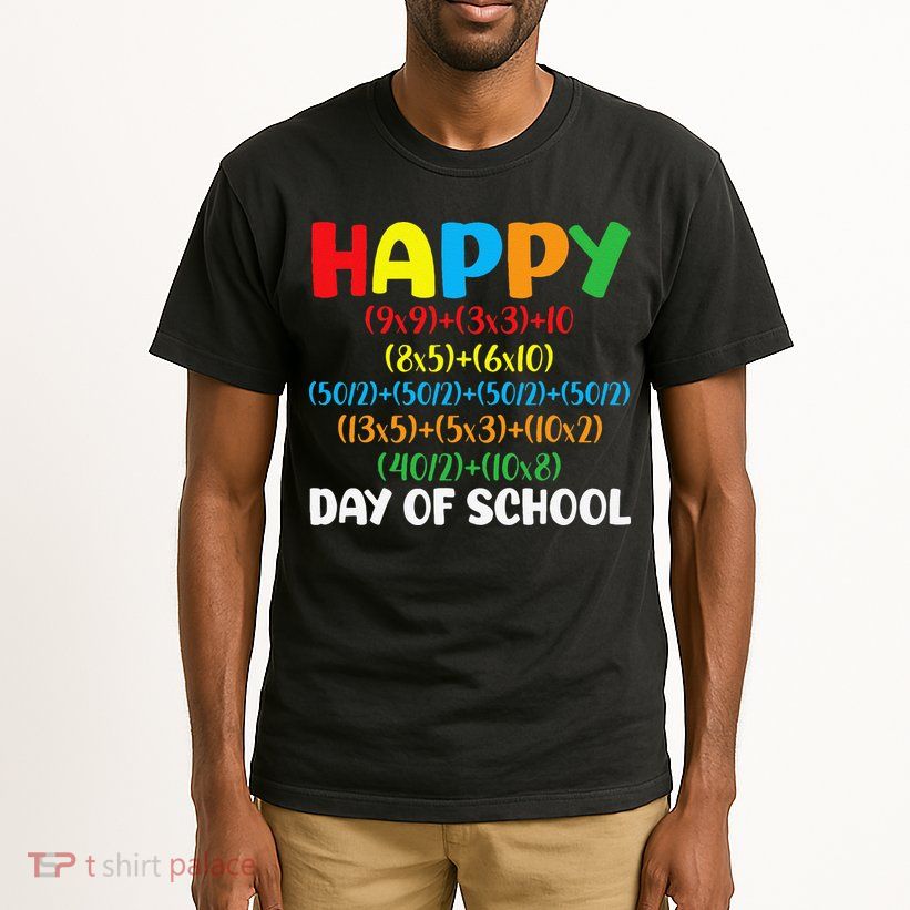 Math Formula Happy 100th Day Of School Math Teacher Tall T-Shirt