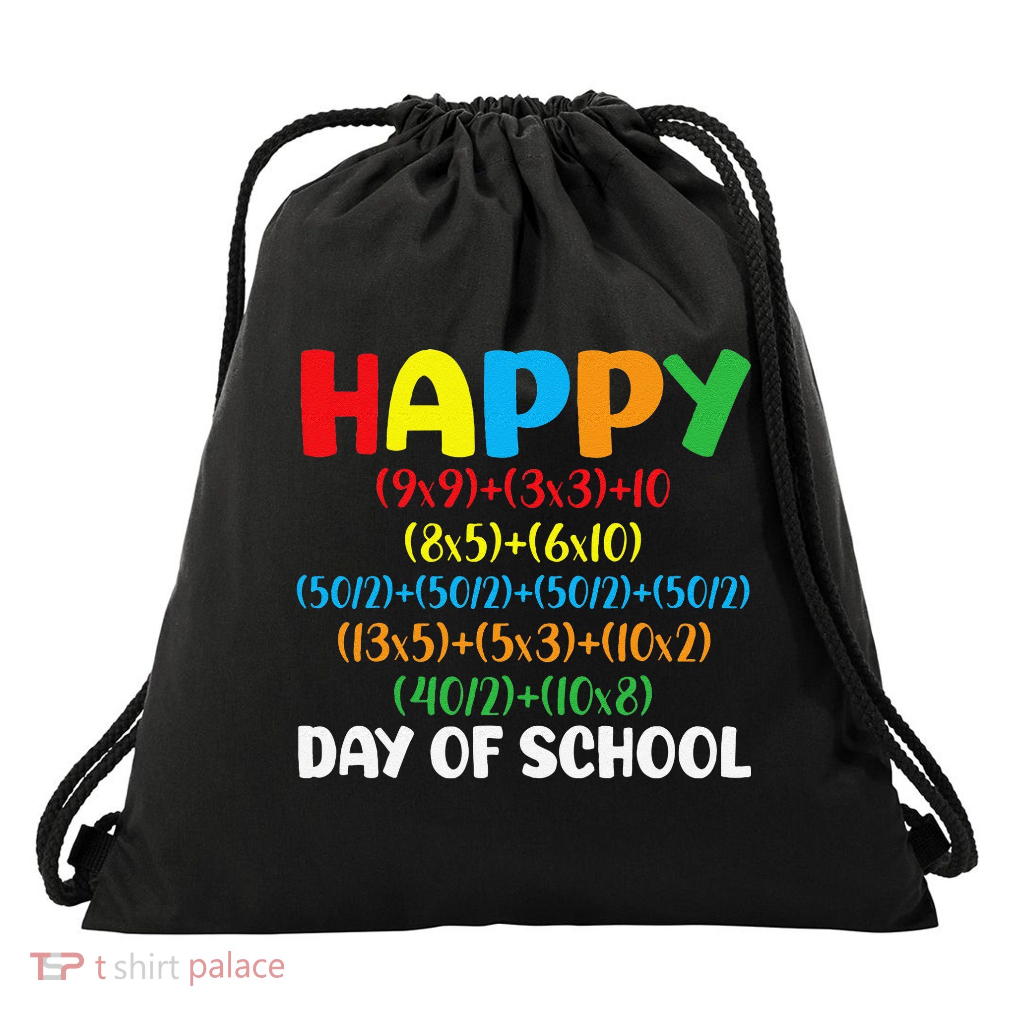 Math Formula Happy 100th Day Of School Math Teacher Drawstring Bag