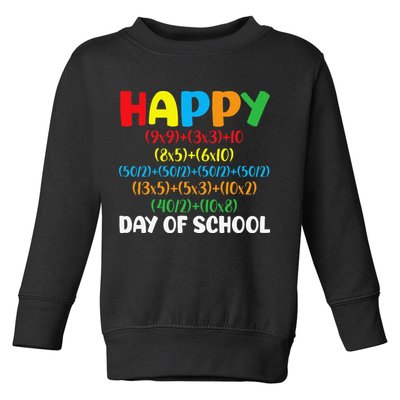 Math Formula Happy 100th Day Of School Math Teacher Toddler Sweatshirt