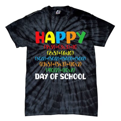 Math Formula Happy 100th Day Of School Math Teacher Tie-Dye T-Shirt