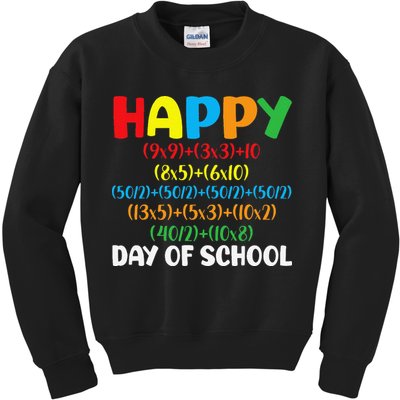 Math Formula Happy 100th Day Of School Math Teacher Kids Sweatshirt